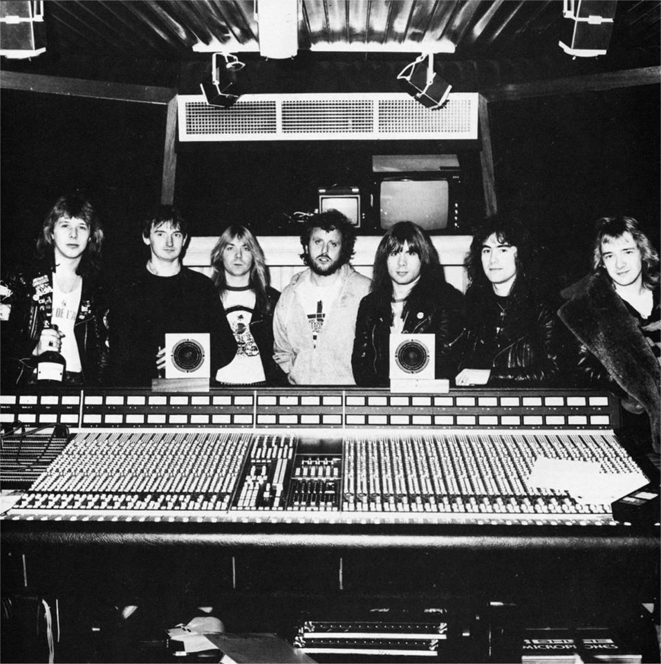 En los estudios Battery, Londres durante la grabación de "The Number of the Beast", con el productor Martin Birch