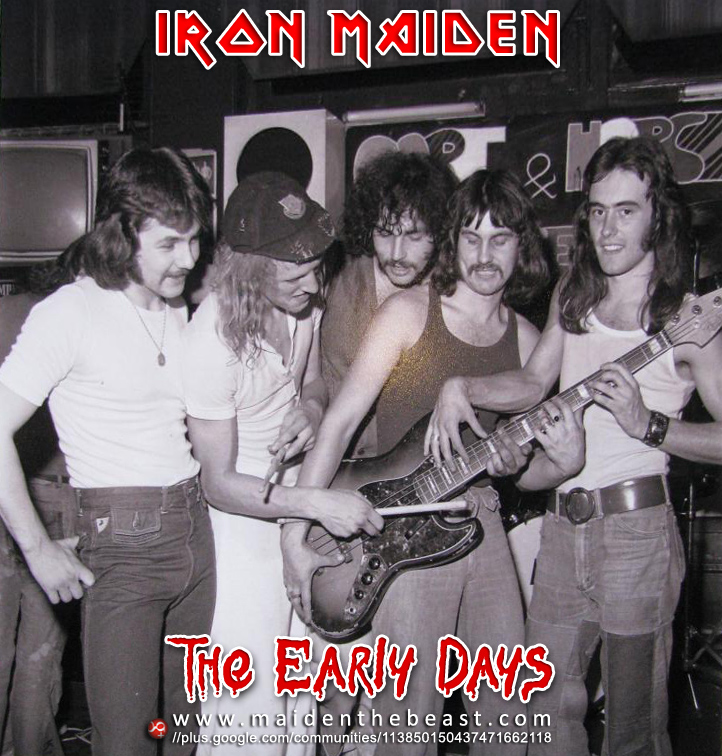 de izquierda a derecha: Dave Sullivan, Ron Matthews, Paul Mario Day, Terry Rance, Steve Harris